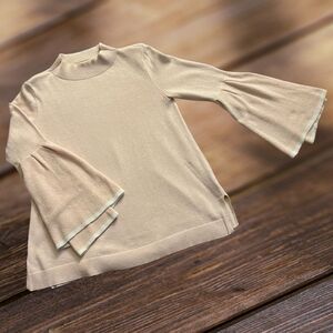 STYLE CO Women's Long Bell-Sleeve Pull Over  Knit Sweater Top Pink Size Small